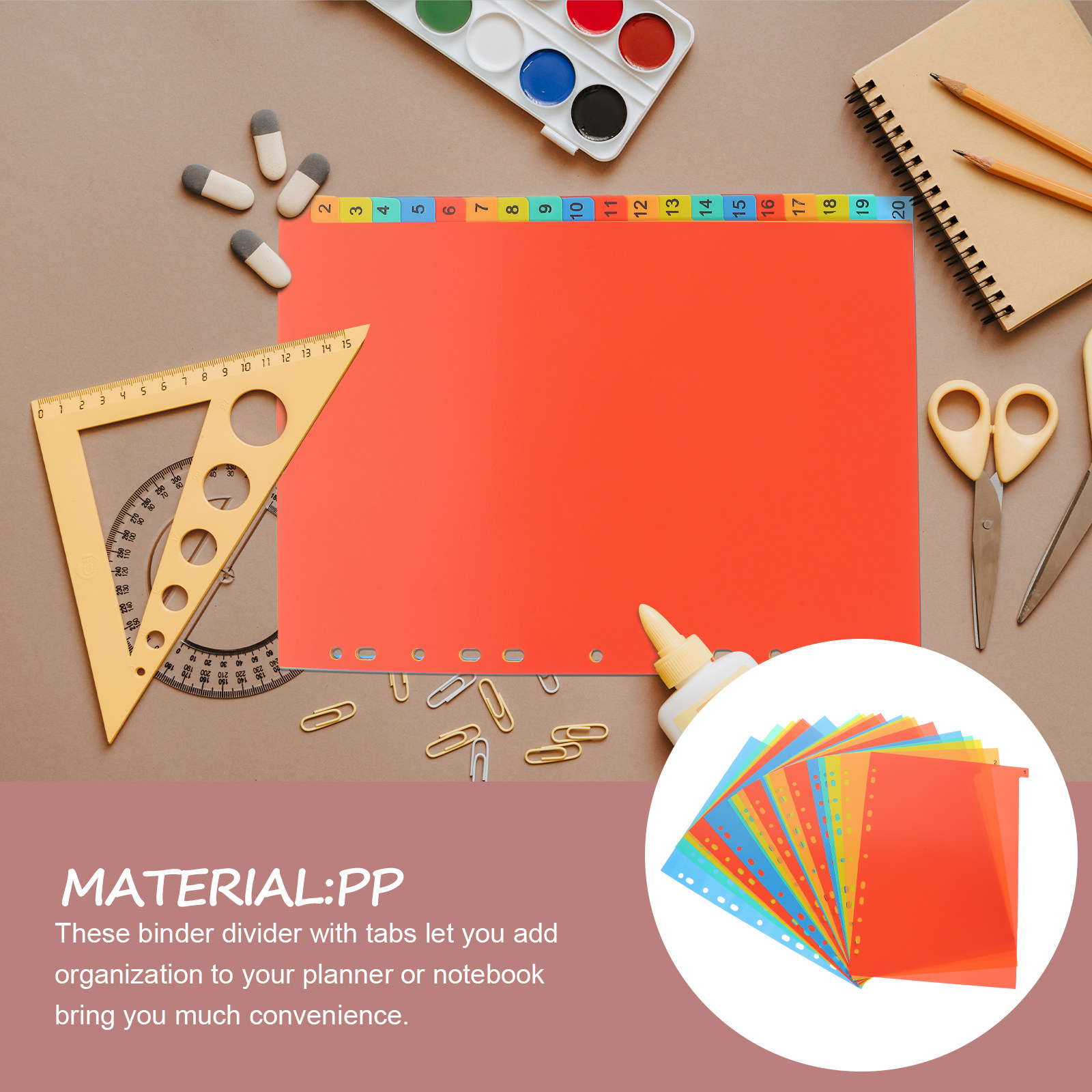 Tab Divider A4 - 20 Sheets A4 Index Divider Plastic